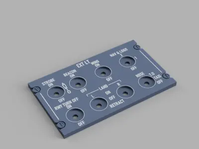 A320 Overhead light panel 3D print model