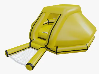 helicopter life raft Low-poly 3D model