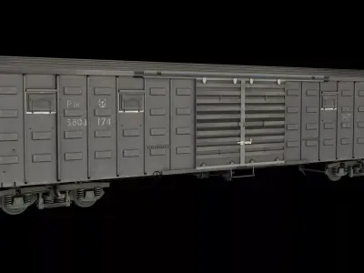 China Railway P70 Boxcar Covered Railway Freight Wagon 3D model