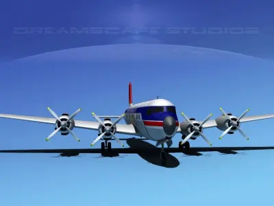 Douglas DC-7C Northwest Airlines 3D model
