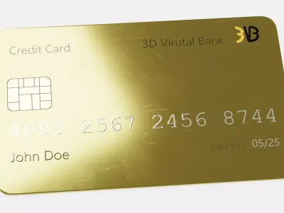 Credit Card V7 - Generic Payment Prop with Custom Design 3D model