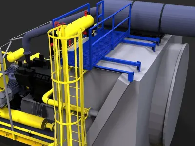Compressor 2 gas turbine Free 3D model