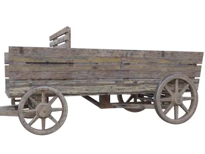 wooden cart Low-poly 3D model by 3DdaysStudio from CGTrader (Low-poly)