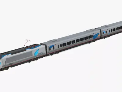 Amtrak Acela High-Speed Train 3D model