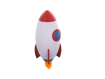 Cartoon rocket 3D model by cartoonobjects