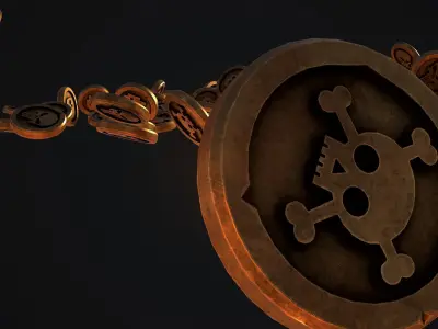 Stylize Pirate Gold Coin Low-poly 3D model