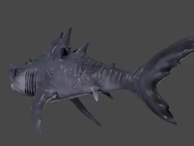Shark game ready Low-poly 3D model