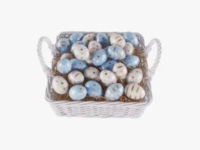 White Easter Eggs Baskets 