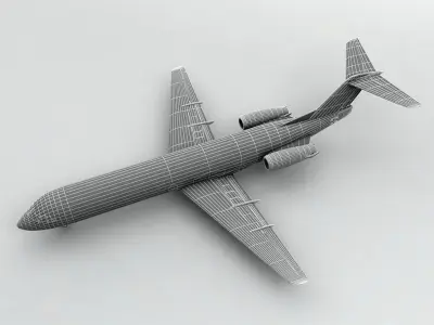  Fokker 100 Airliner - Generic White Low-poly 3D model