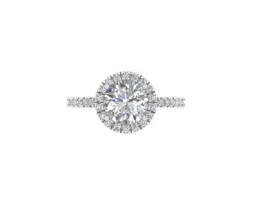 Single Stone With Side Stone Ring 3D print model