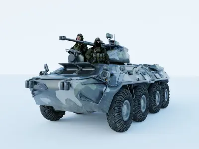 Russian Army BTR-82A  Armored 3D model
