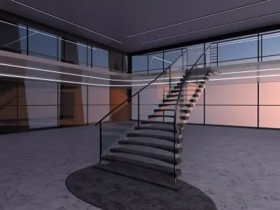 3D  Ladder future exhibition interior and exterior mall 3D model