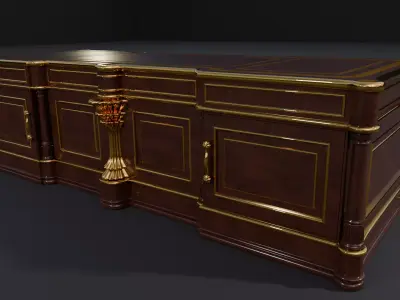 Antique desk 3D model