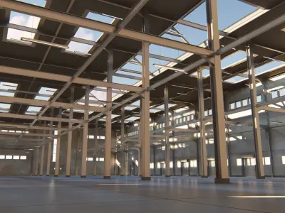 Warehouse inside of building 3D model