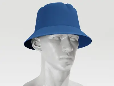 Bucket Hat - Blue PBR 4K Low-poly 3D model