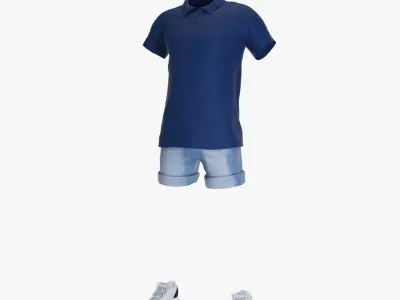 Casual Summer Clothing Male 3D model