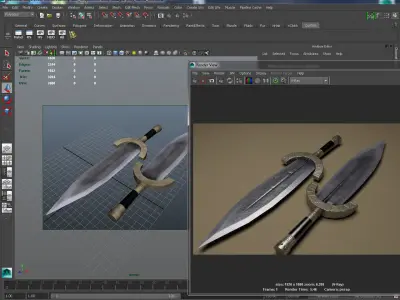 Sword pair of swords Low-poly 3D model purchase