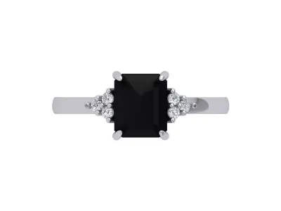 Emerald Radiant Ring 3D print model 4