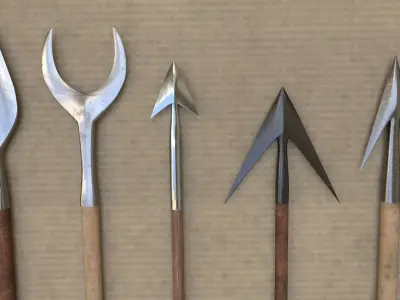 Medieval Arrowheads low-poly set 3D model