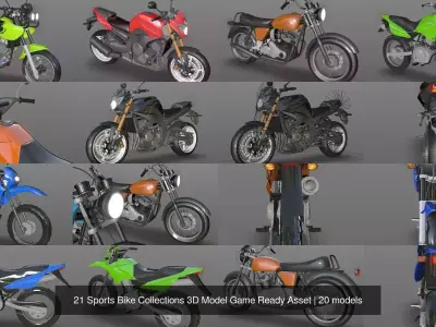 21 Sports Bike Collections 3D Model Game Ready Asset 3D Model Pack