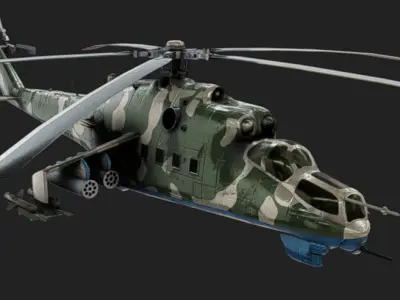 HIND Mil MI-24 Low-poly 3D model