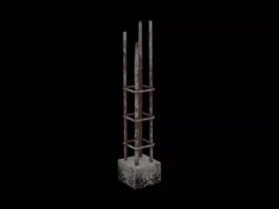 bare pillar structure 01 3D model