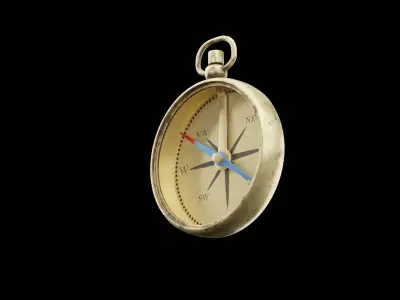 Navigational Compass Low-poly 3D model