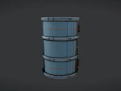 futuristic industrial barrel 3D model