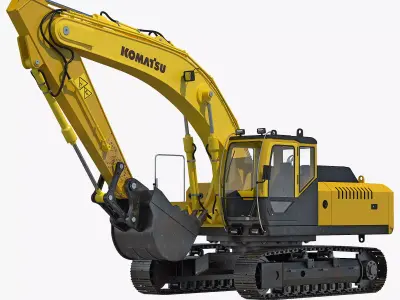 Tracked Excavator Komatsu  3D model