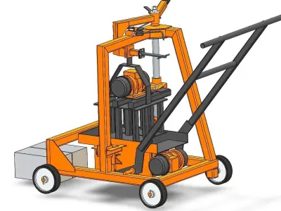 Concrete Block Making Machine Mobile Version 3D model