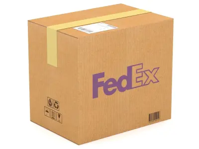 Fedex Cardboard Box Low-poly 3D model