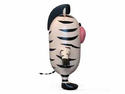 Zebra Stylized Low-poly 3D model