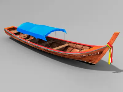3D Boat model thai long - thai long 3D model
