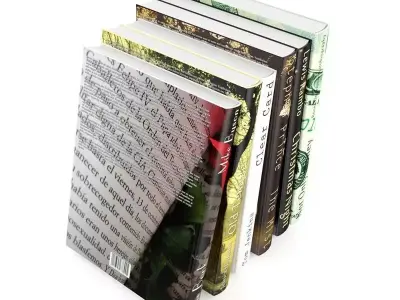 Books Set four stacked 3D model