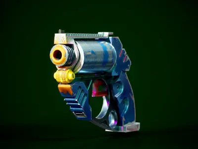 Stylized Gun Low-poly 3D model purchase