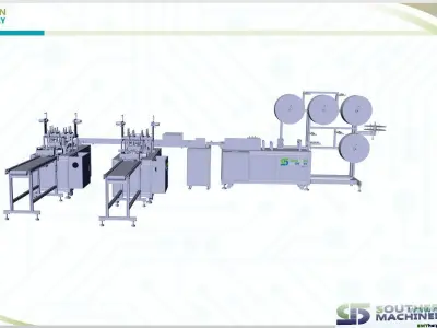 Flat Type Disposable Nonwoven Face Mask Machine 3D model