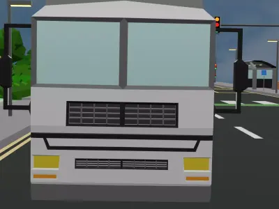 low poly stylized lorry Low-poly 3D model