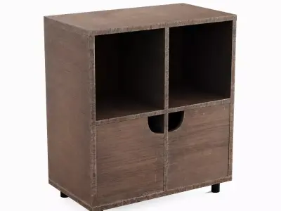 Simple Bookcase A 01 Low-poly 3D model