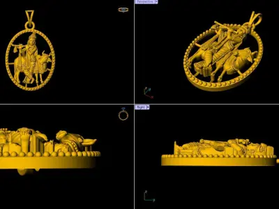 Lord Krishna Pendant - 0091 3D print model