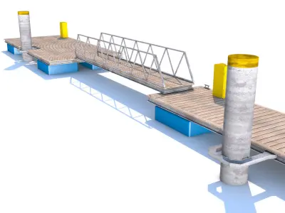 Boat pontoons 3D model