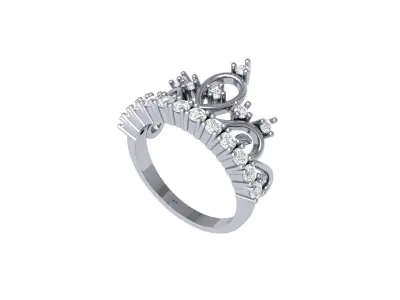 Crown Ring 3D print model