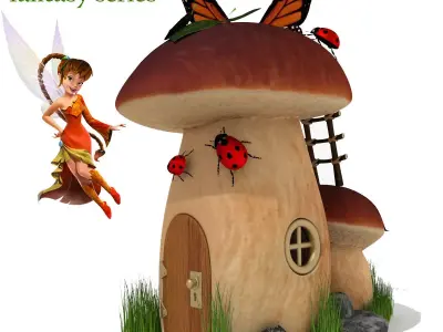 Fairy mushroom home fantasy series 3D model