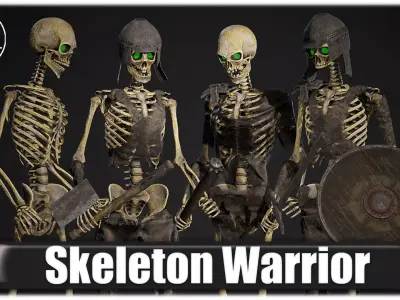 Skeleton Warrior Low-poly 3D model