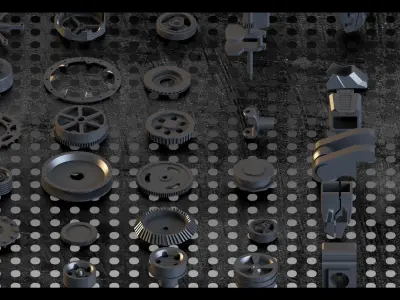 120-Hard surface details-Kitbash- Vol 03 3D model