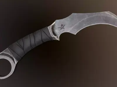 Post-Apocalyptic Karambit Low-poly 3D model
