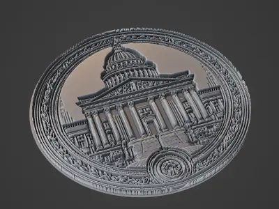 Building House Pendant Medallion 3D print model 14