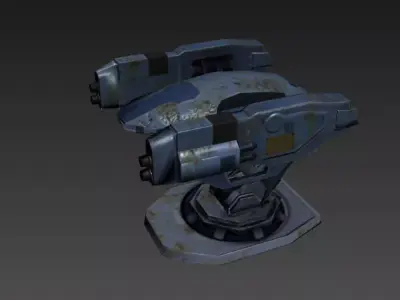 Turret spacecraft Low-poly 3D model