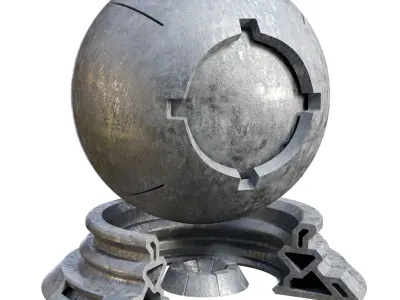 Plaster Patina Materials 07-08 - PBR - Seamless - 4k - SBSAR Low-poly 3D model