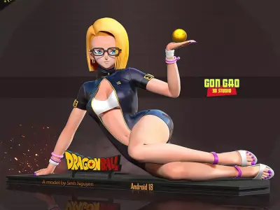 Android 18 - Poker girl part 2 3D print model