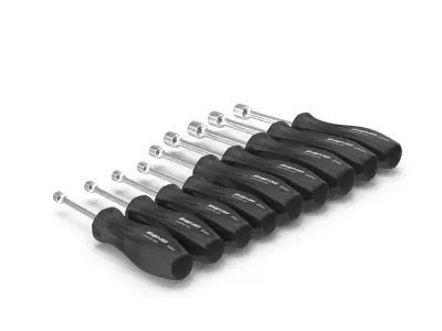 SO 9pc Metric Hard Grip Nut Driver Set 5 13mm Low-poly 3D model